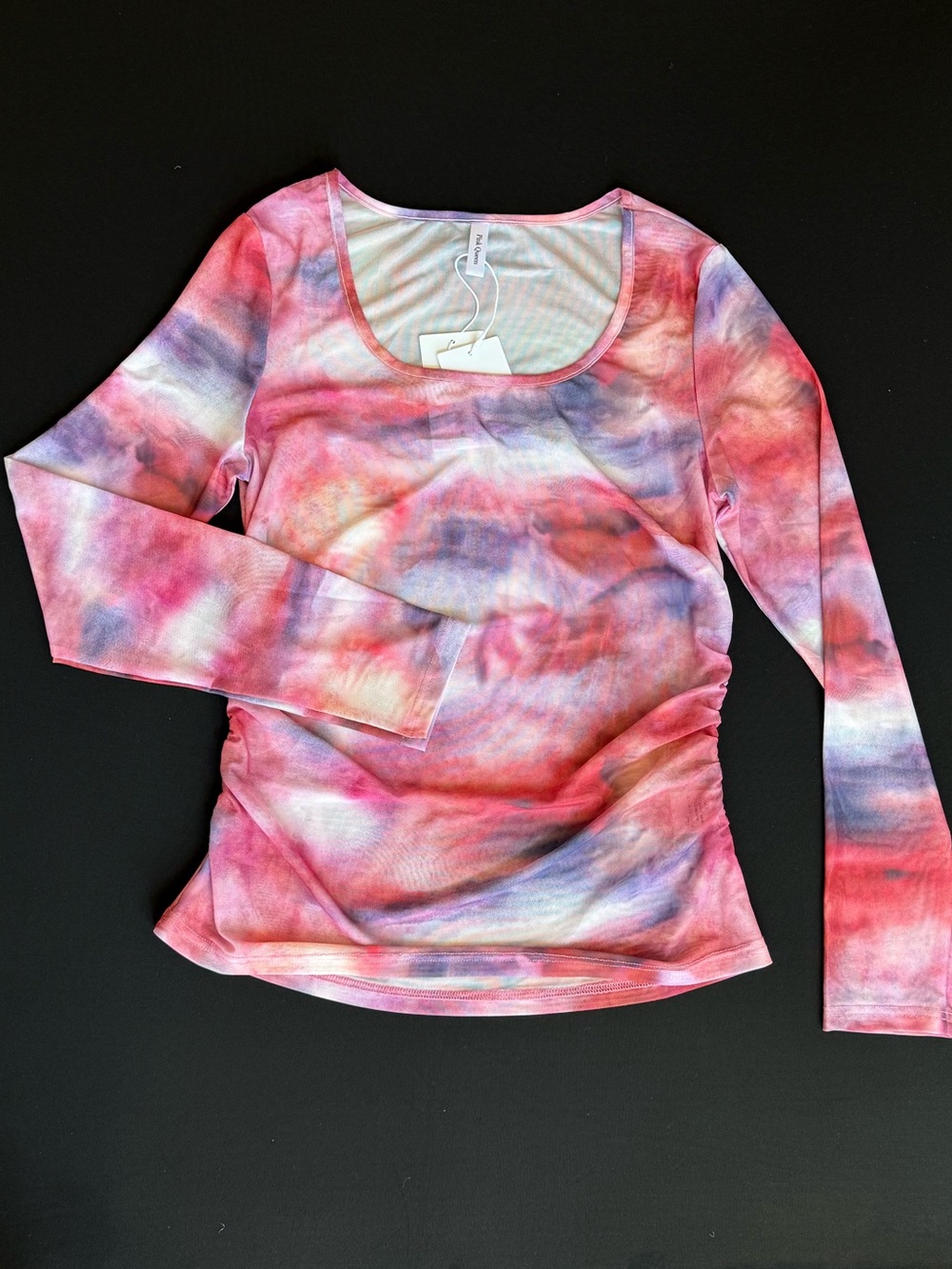 Women’s Mesh Long Sleeve Scoop Neck Top